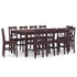 Maison Madeleine -  11 Piece Dining Set Pinewood Dark Brown